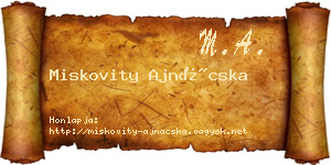 Miskovity Ajnácska névjegykártya
